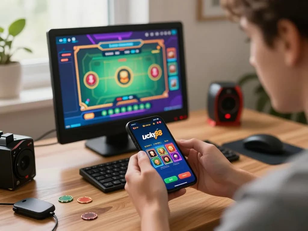 Enjoying exciting gameplay on the lucky88 online casino app with smartphone in hand