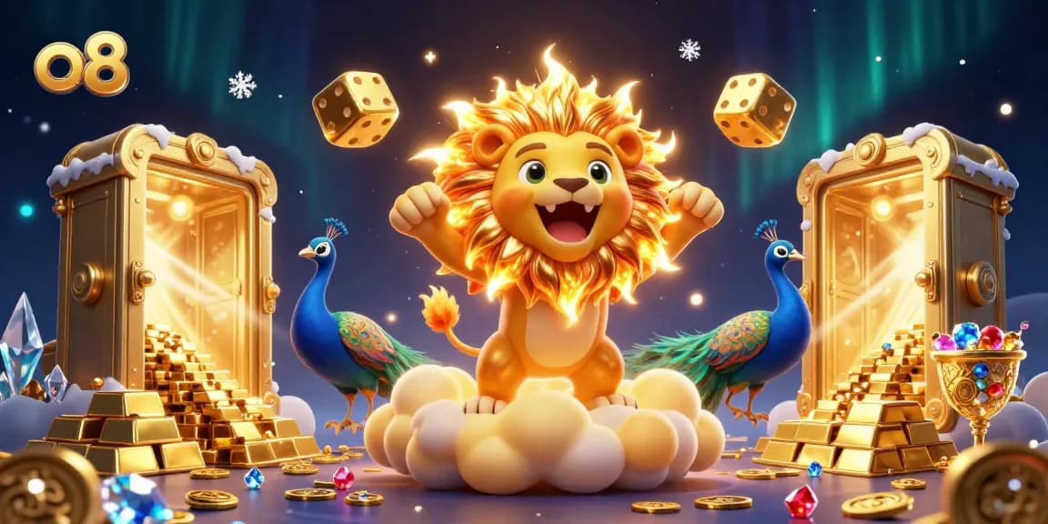 Experience exciting wins at o8 with a vibrant 3D casino-themed illustration showcasing high-stakes elements.