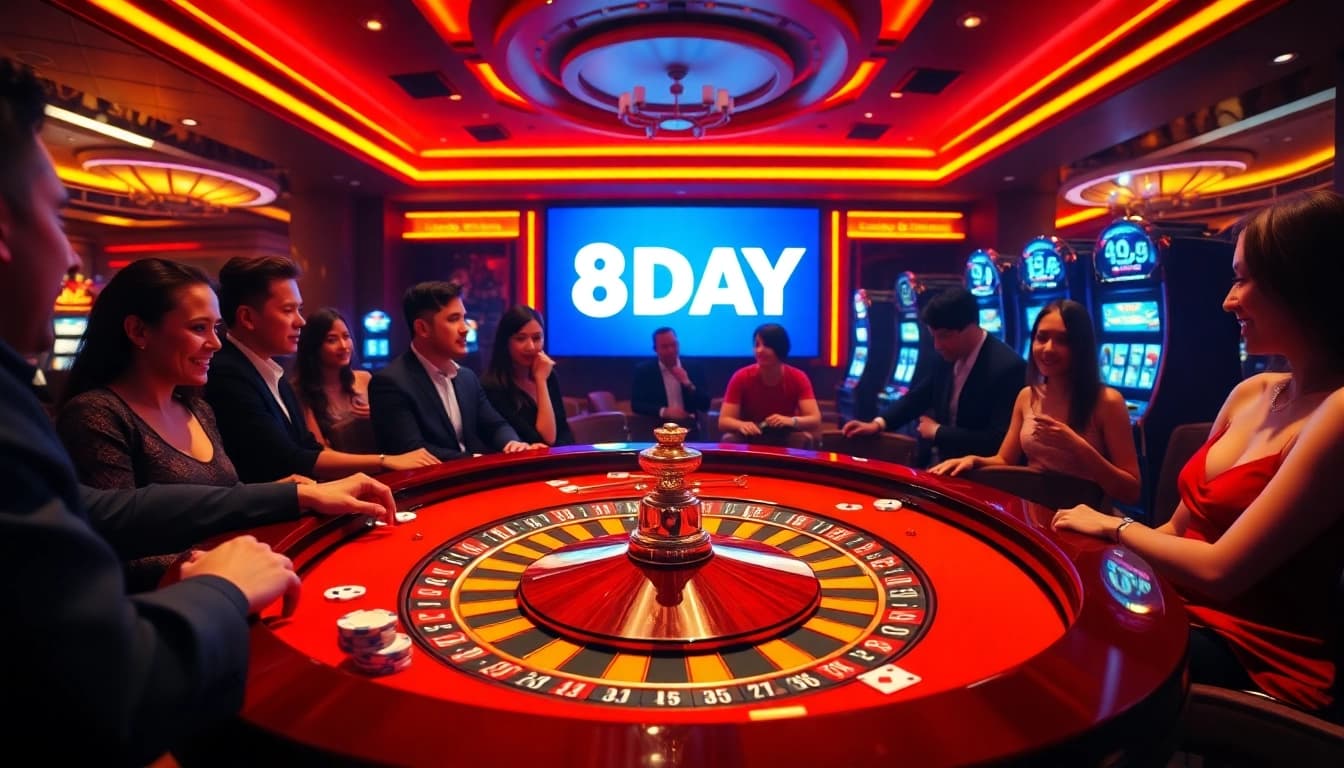 Experience the thrill of betting at the luxurious 8DAY casino with vibrant games and high-stakes excitement.