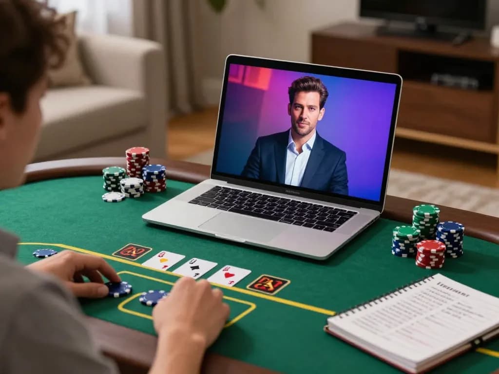 Link vào lucky88 player enjoying a live dealer blackjack game at home