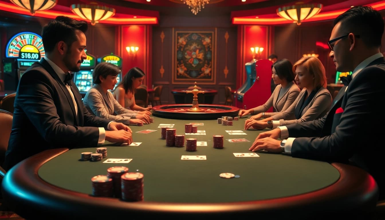 Experience thrilling gameplay with luongson live at a luxurious poker table featuring high-stakes action.
