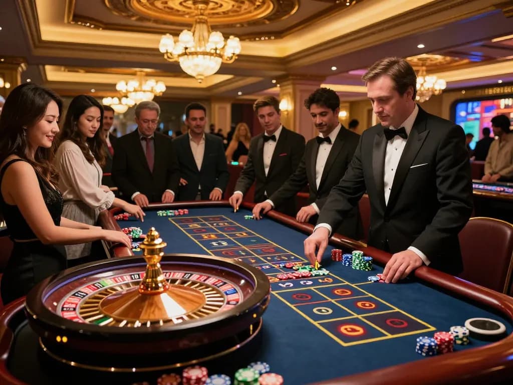 Experience the thrill of betting on the sun win roulette table at an upscale casino.
