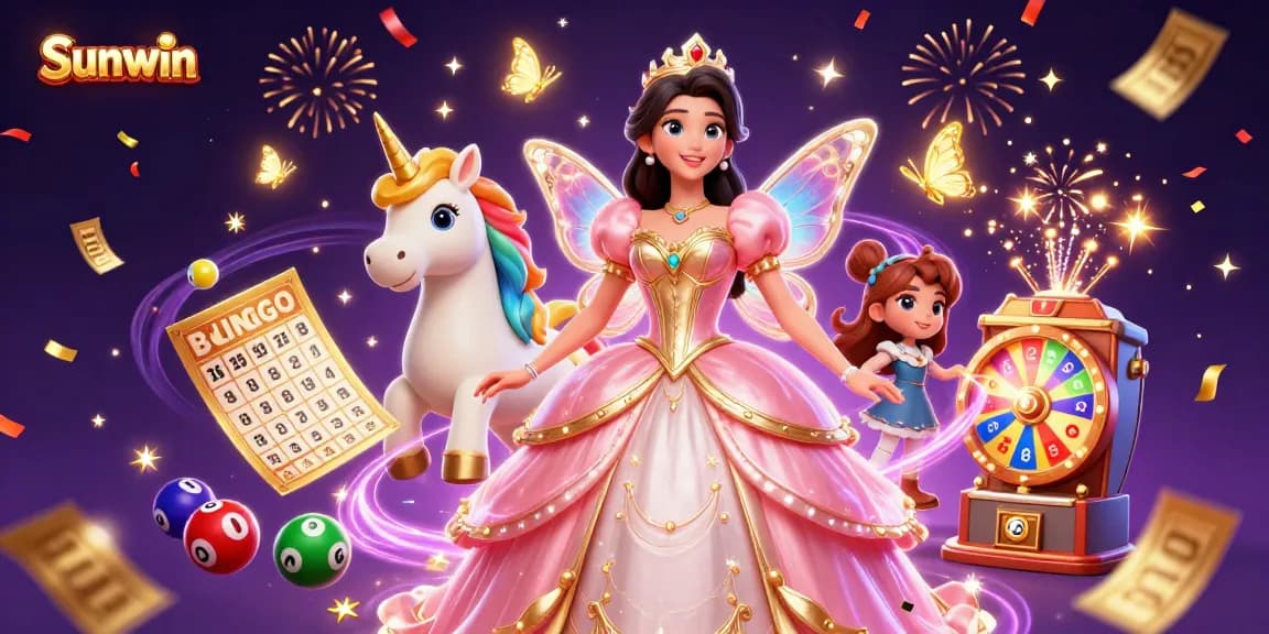 Experience thrilling games at Sunwin with vibrant visuals and exciting dynamics in a magical casino scene.