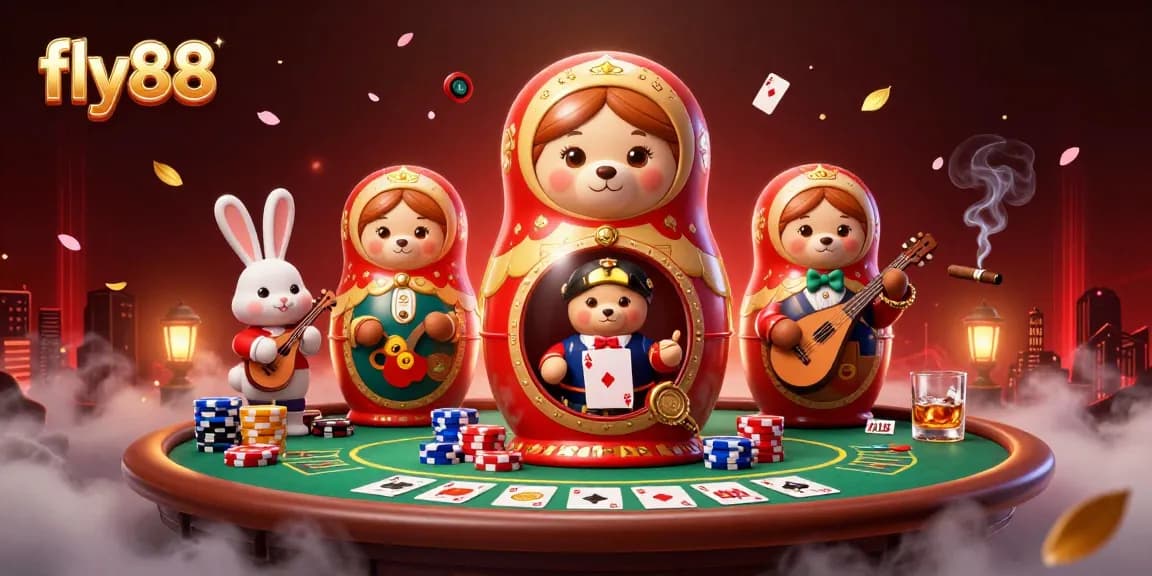 Experience thrilling gameplay at fly88 with vibrant casino elements and engaging characters.