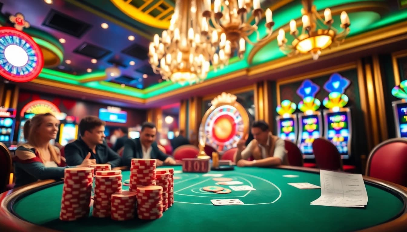 Exciting casino gameplay at kuwinblog.com featuring poker tables and roulette.