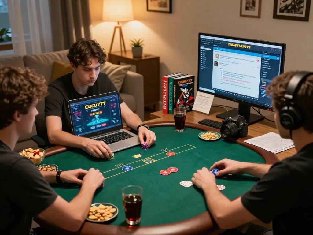 Engaging in a dynamic poker match on cucu777, showcasing a strategic online gaming experience.