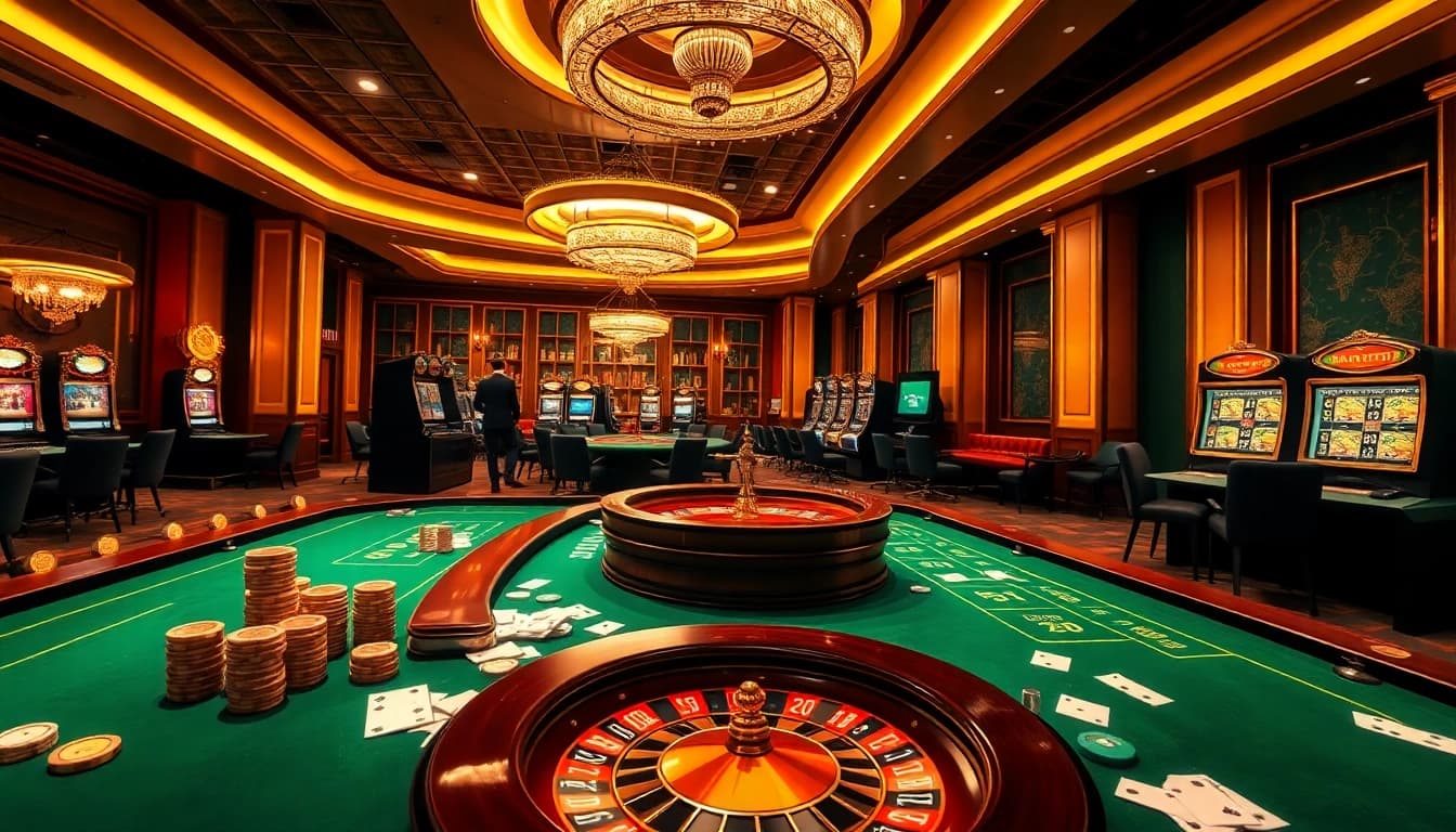 Experience thrilling gambling action at fabet3.com with luxurious casino visuals and vibrant gaming atmosphere.