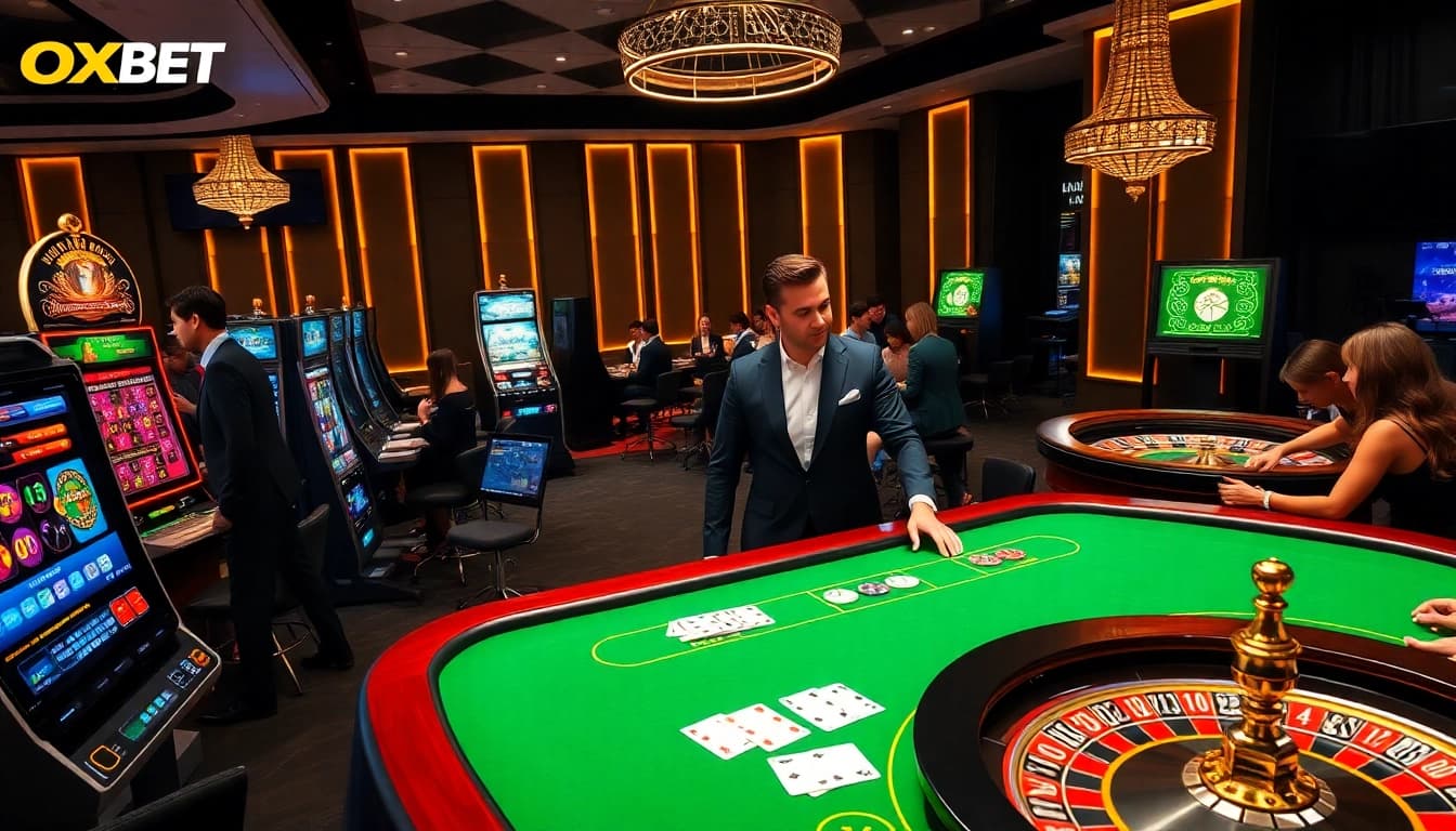 Engage with thrilling online gambling at OXBET's vibrant casino interface showcasing strategic play.
