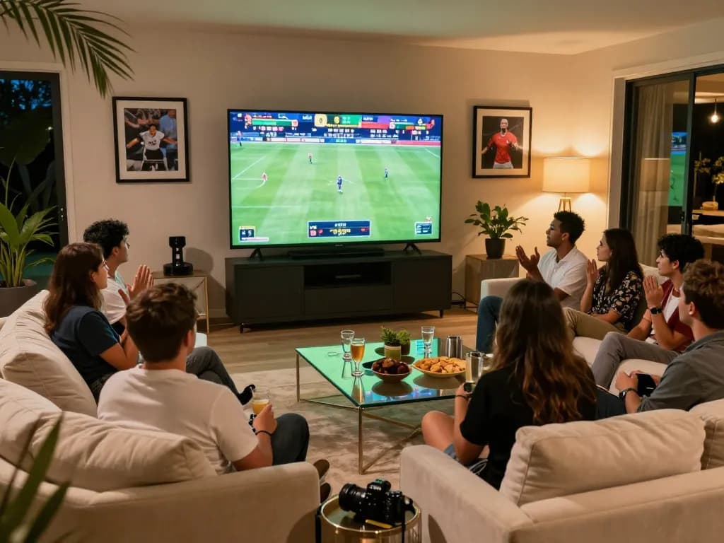 GA88 sports betting excitement at a stylish home gathering with friends