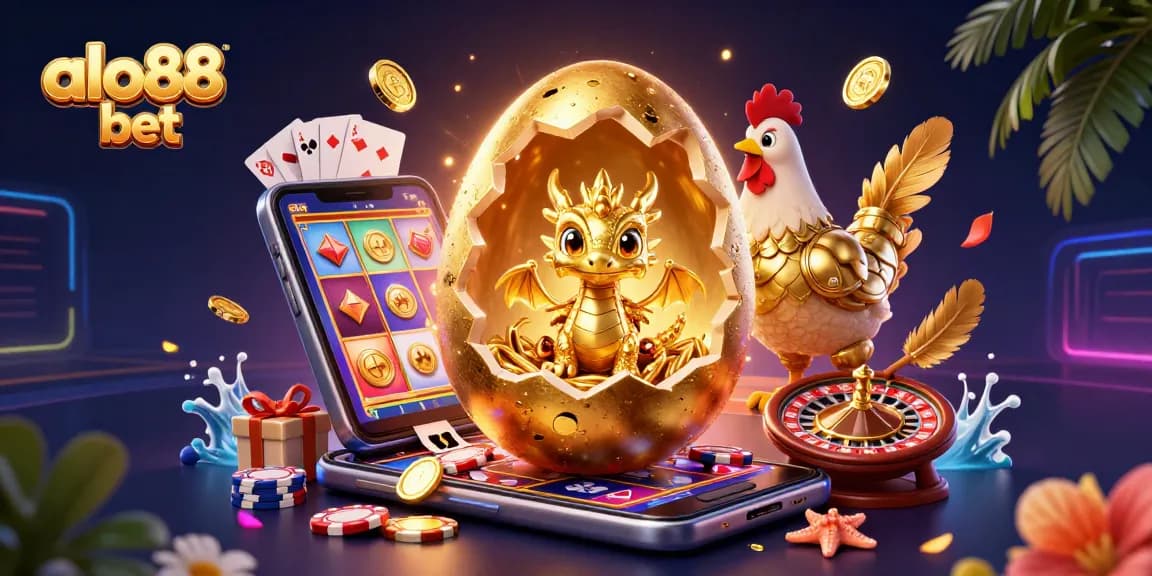 Experience exciting wins at alo88 bet with a dynamic casino scene featuring golden treasures and gaming elements.