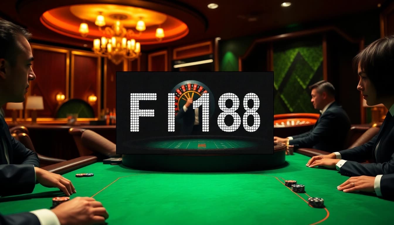 Experience excitement at F 168's high-stakes poker table, where elegant players compete for big wins.