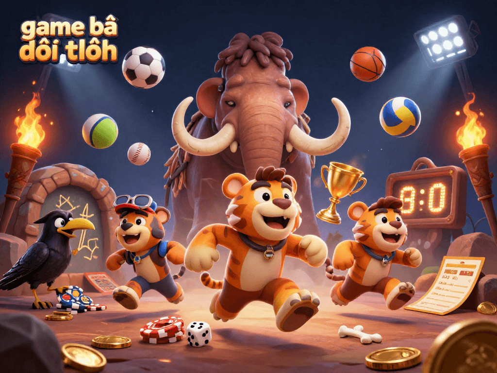 Experience game bài đổi thưởng with a vibrant prehistoric casino scene, showcasing unique characters and dynamic elements.