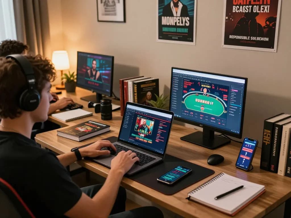 Engaging online gaming scene showcasing nhacaiuytinn with a player strategizing bets.