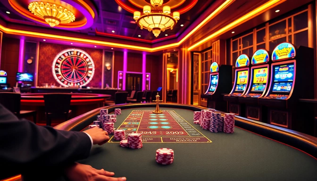 Exciting online casino scene from nhà cái 888b with engaging poker action and vibrant visuals.