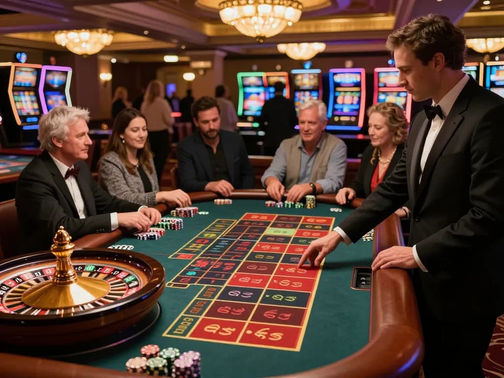 Watch players place bets at the exciting roulette table at xi88 casino, showcasing vibrant chips and dynamic gameplay.