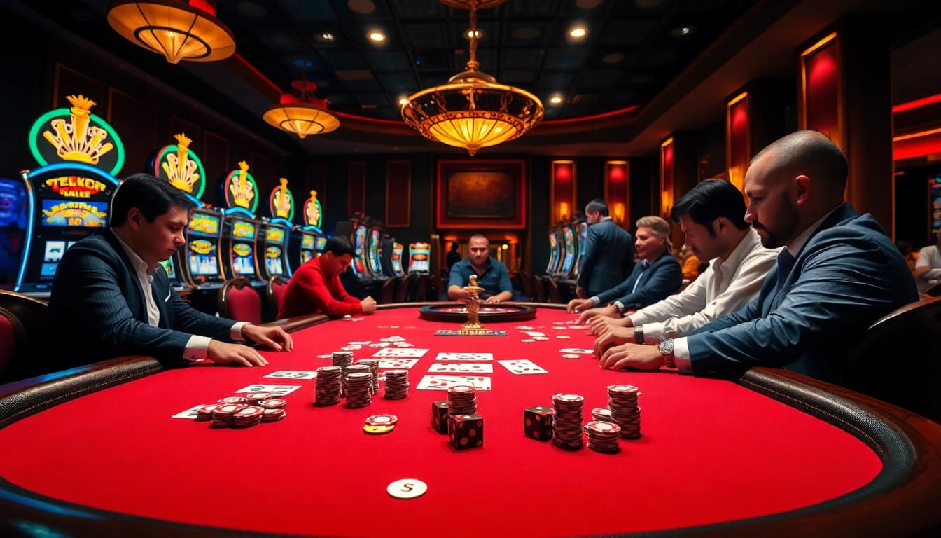 Experience the thrill of high-stakes gaming at iq88 casino with vibrant poker action and luxurious ambiance.