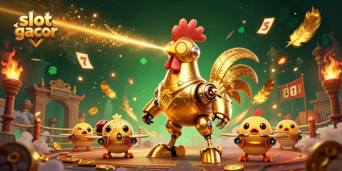 Engage in the excitement of slot gacor with dynamic 3D gaming visuals featuring vibrant characters and game elements.