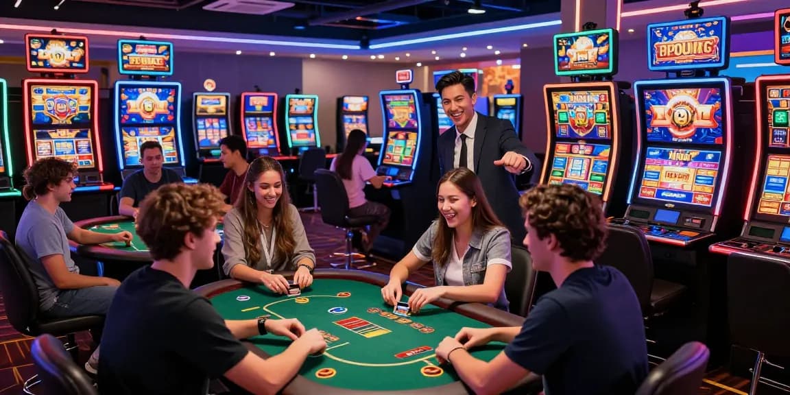 Players enjoying a lively gaming experience at credit card casinos UK, with vibrant games and fast payments at https://brcs.co.uk.