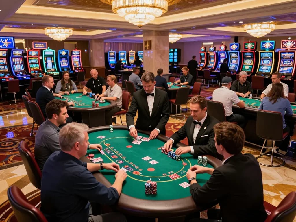 Players engaging in high-stakes blackjack at KUWIN. COM, illuminating the thrills of live casino gaming.