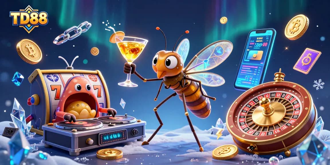 Spin the reels and enjoy the TD88 gaming experience with vibrant casino characters and dynamic elements.