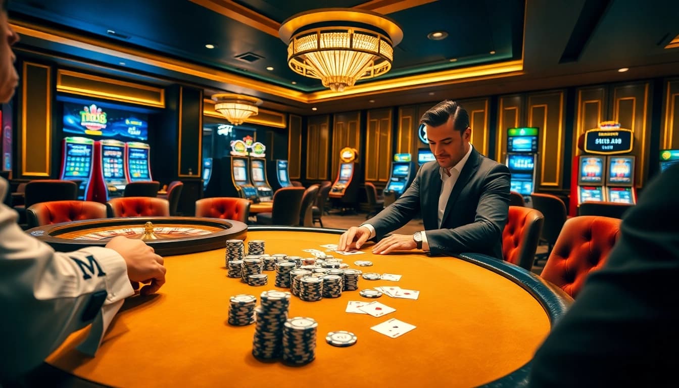 Experience the excitement of tr88 at a glamorous casino with poker, roulette, and luxury gaming.