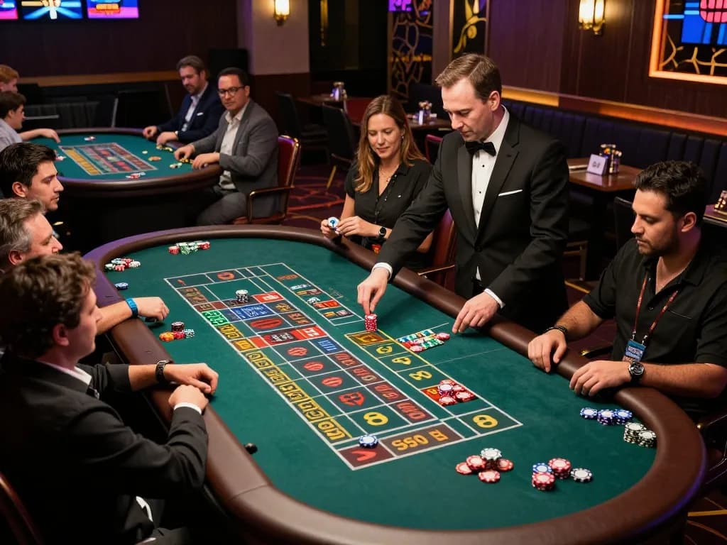 Players engaged in a lively roulette game at 789club, showcasing excitement and strategic betting.