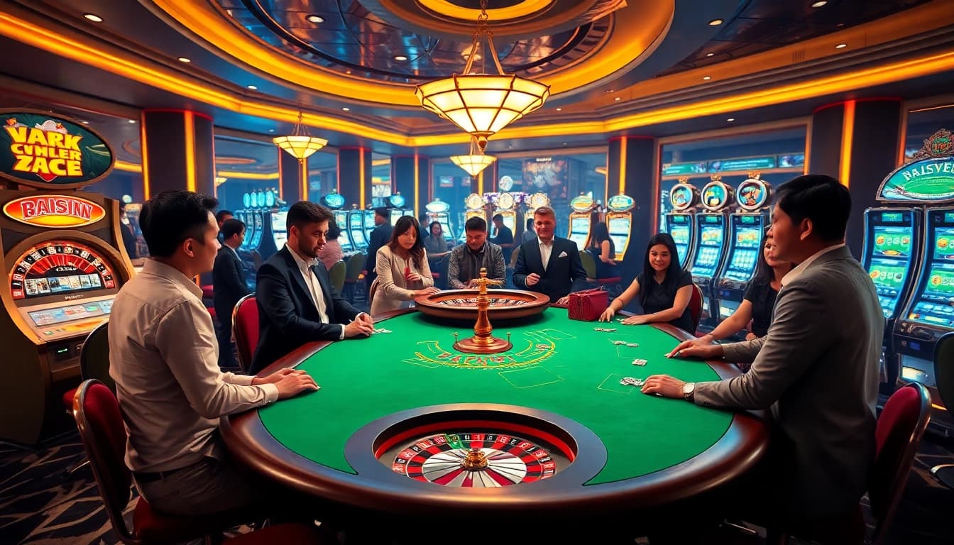 Exciting scene of players engaging at a luxury casino table, showcasing the atmosphere of https://xx88.promo/ and high-stakes gambling.