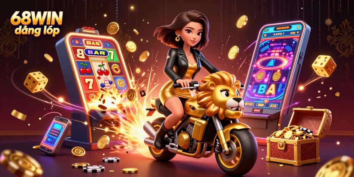 Experience thrill with 68WIN đăng nhập, vibrant casino atmosphere with dynamic characters and games.