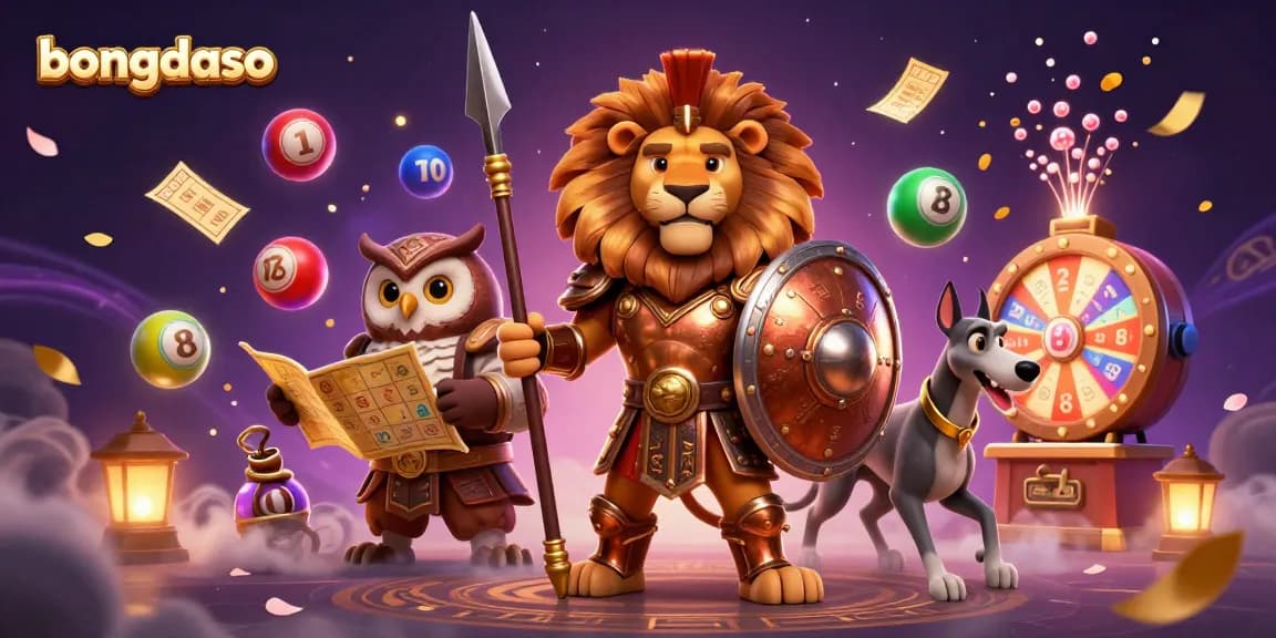 Bongdaso showcases a vibrant casino scene with dynamic lottery action and immersive elements.