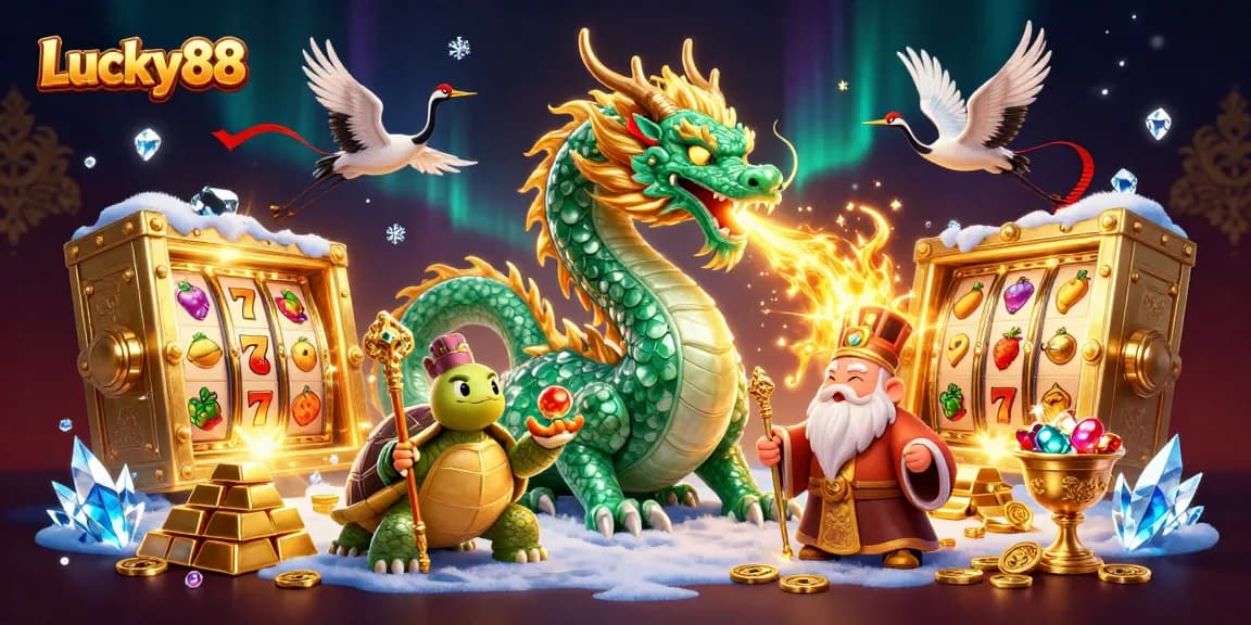 Play Lucky88 slot and win big with immersive visuals and thrilling features in this illustration.