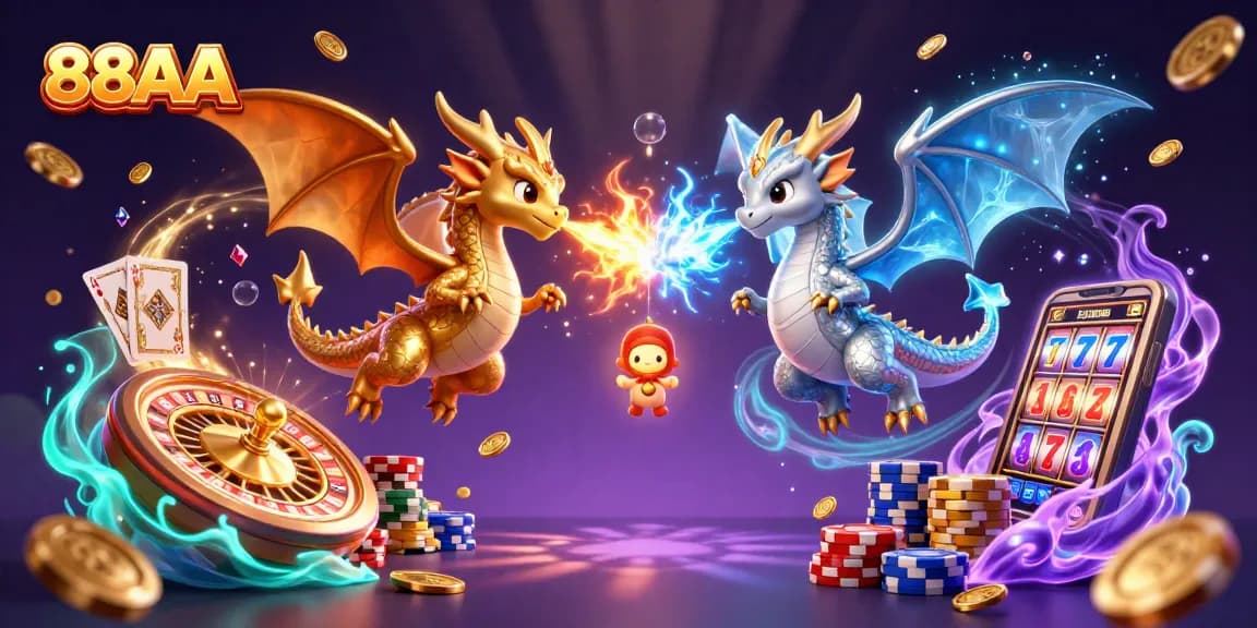 88AA offers exhilarating online gaming with dragon-themed scenes and dynamic casino elements.