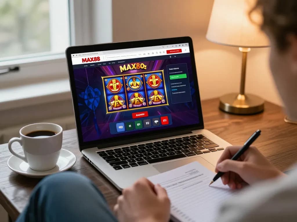 Engaging online gaming session at MAX88, showcasing slots and poker options for max 88 excitement