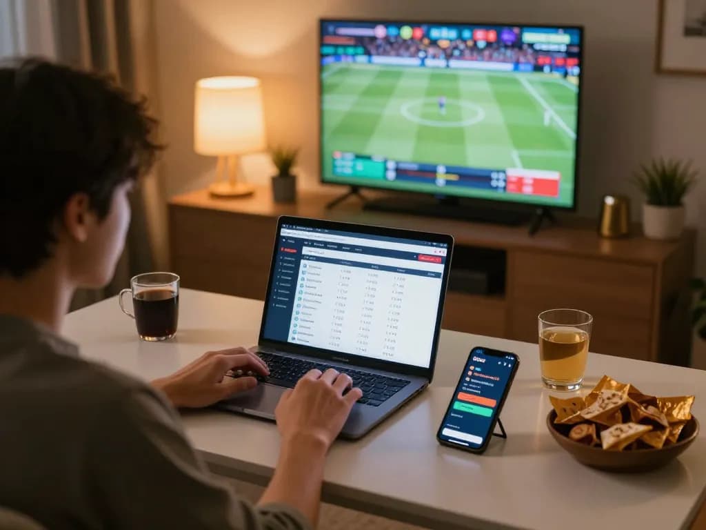 Engaging with keobongda for online sports betting in a cozy home environment.