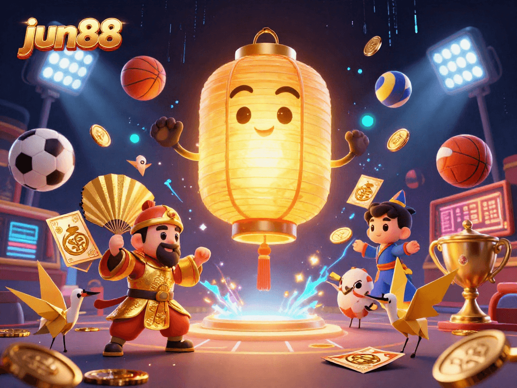 Experience the thrill of winning at jun88 casino with vibrant 3D characters and gold coins flying