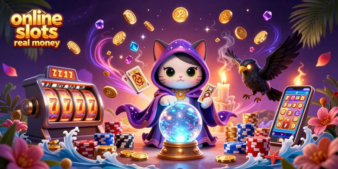 Engage in online slots real money with captivating luck, featuring vibrant 3D elements and dynamic winning moments.