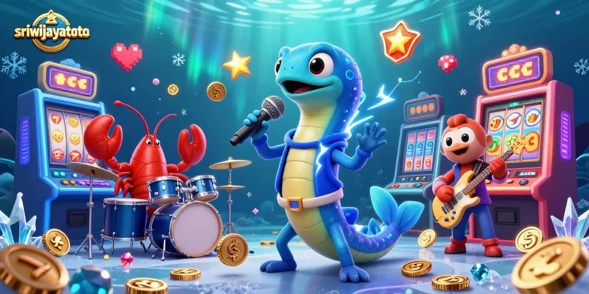Engage with sriwijayatoto's vibrant underwater casino illustration showcasing fun slot action.