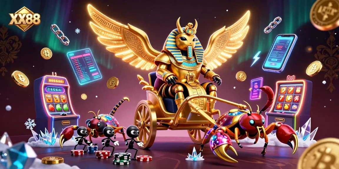 Experience the thrilling excitement of XX88 in a dynamic casino environment featuring vibrant characters and elements.