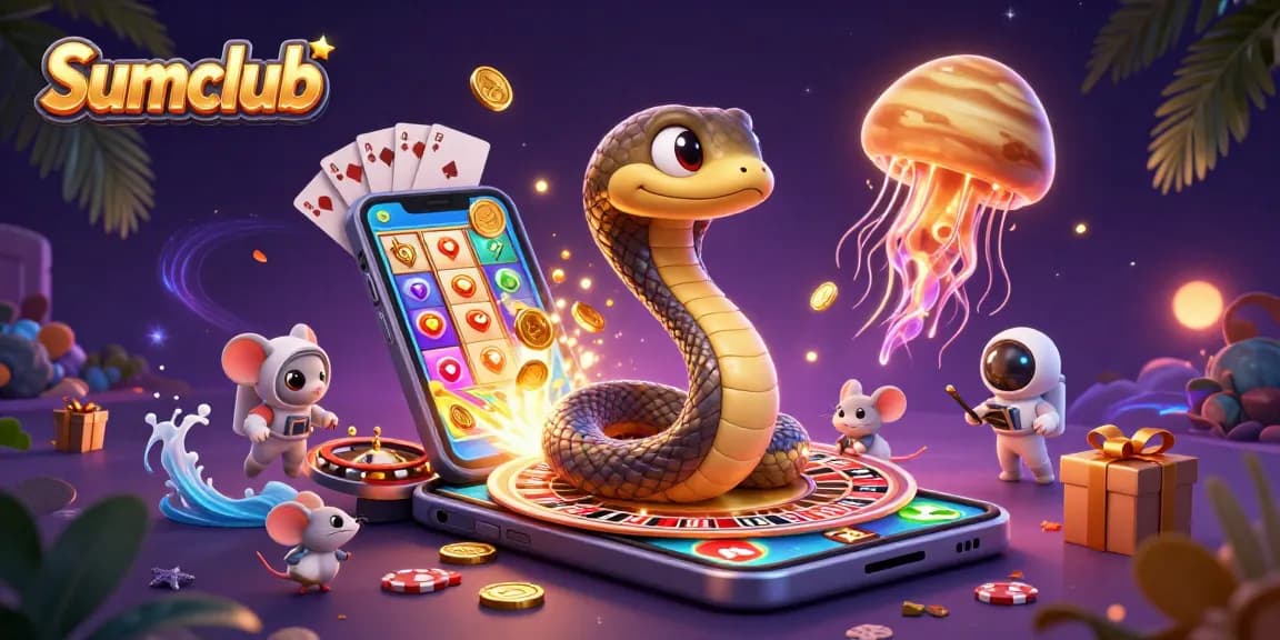 Experience the excitement of Sumclub as tiny astronauts bet on a cosmic roulette wheel in a vibrant 3D casino illustration.
