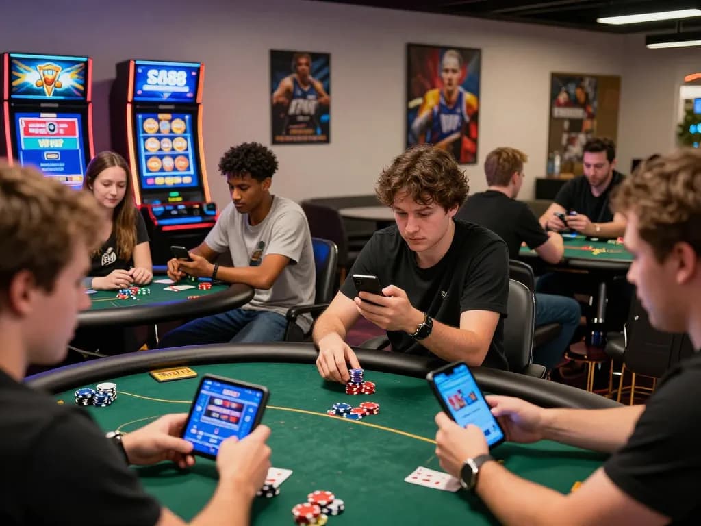Vibrant SC88 VIP online gambling experience showcasing diverse players enjoying gaming on mobile devices.