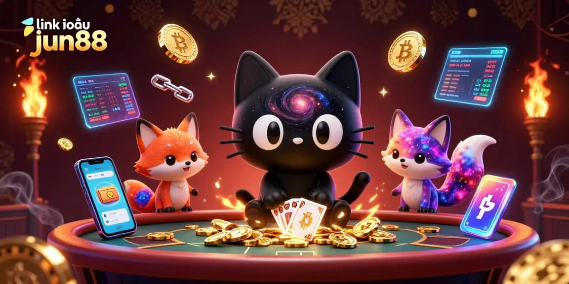 Spin and win with link vào jun88 in an electrifying cosmic casino scene.