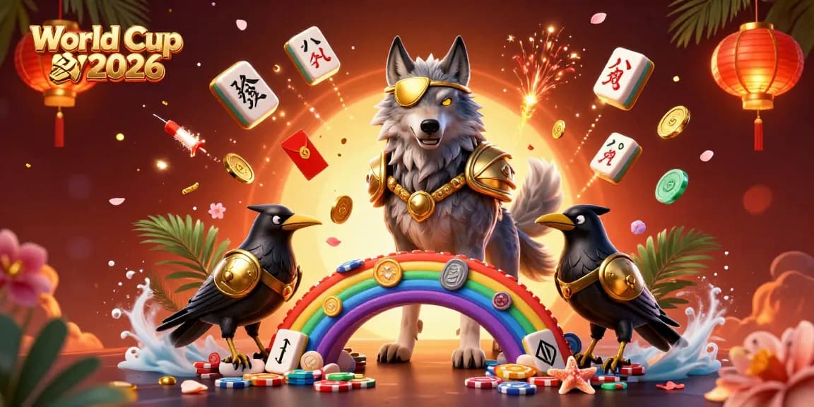 Experience the excitement of World Cup 2026 with a vibrant casino scene featuring Norse mythology and gaming elements.