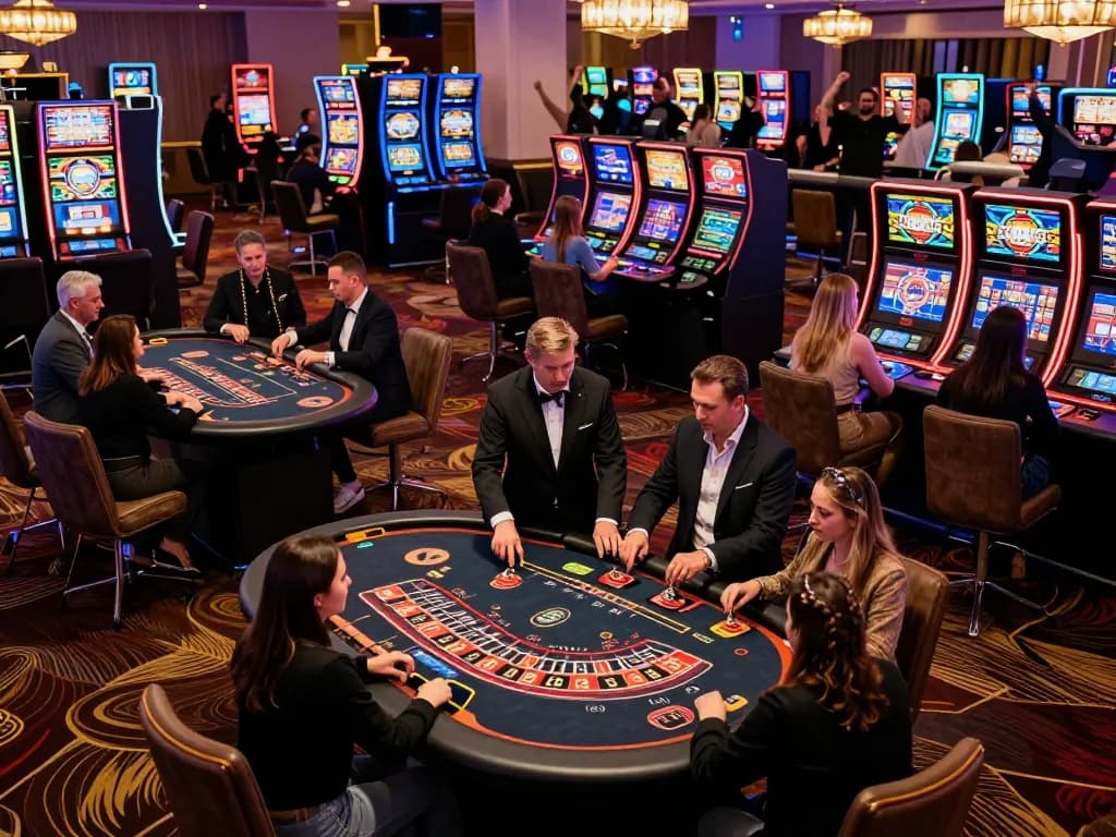 Players engaging in exciting games at nhà cái lv88 casino, showcasing dynamic roulette and blackjack action.