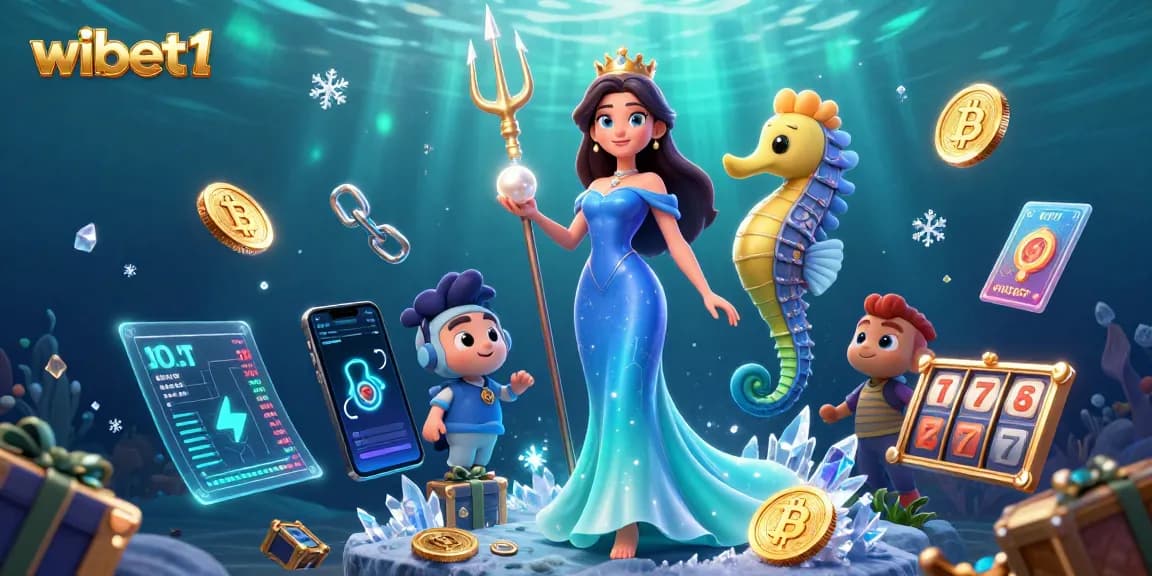 Engage in thrilling gameplay at wibet1 with vibrant underwater scenes and dazzling casino elements.