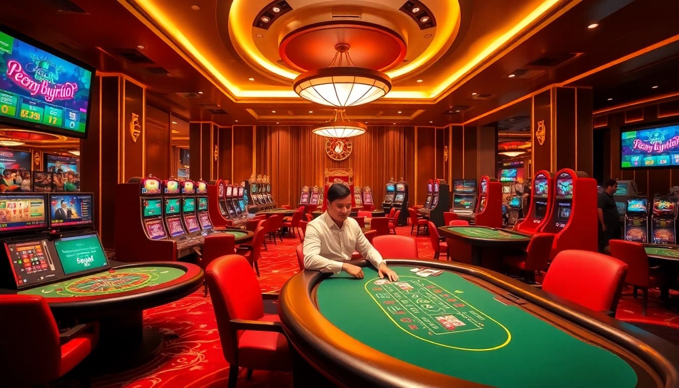 Engaging scene of luxury gambling elements at trang chủ tg88 casino with vibrant colors.