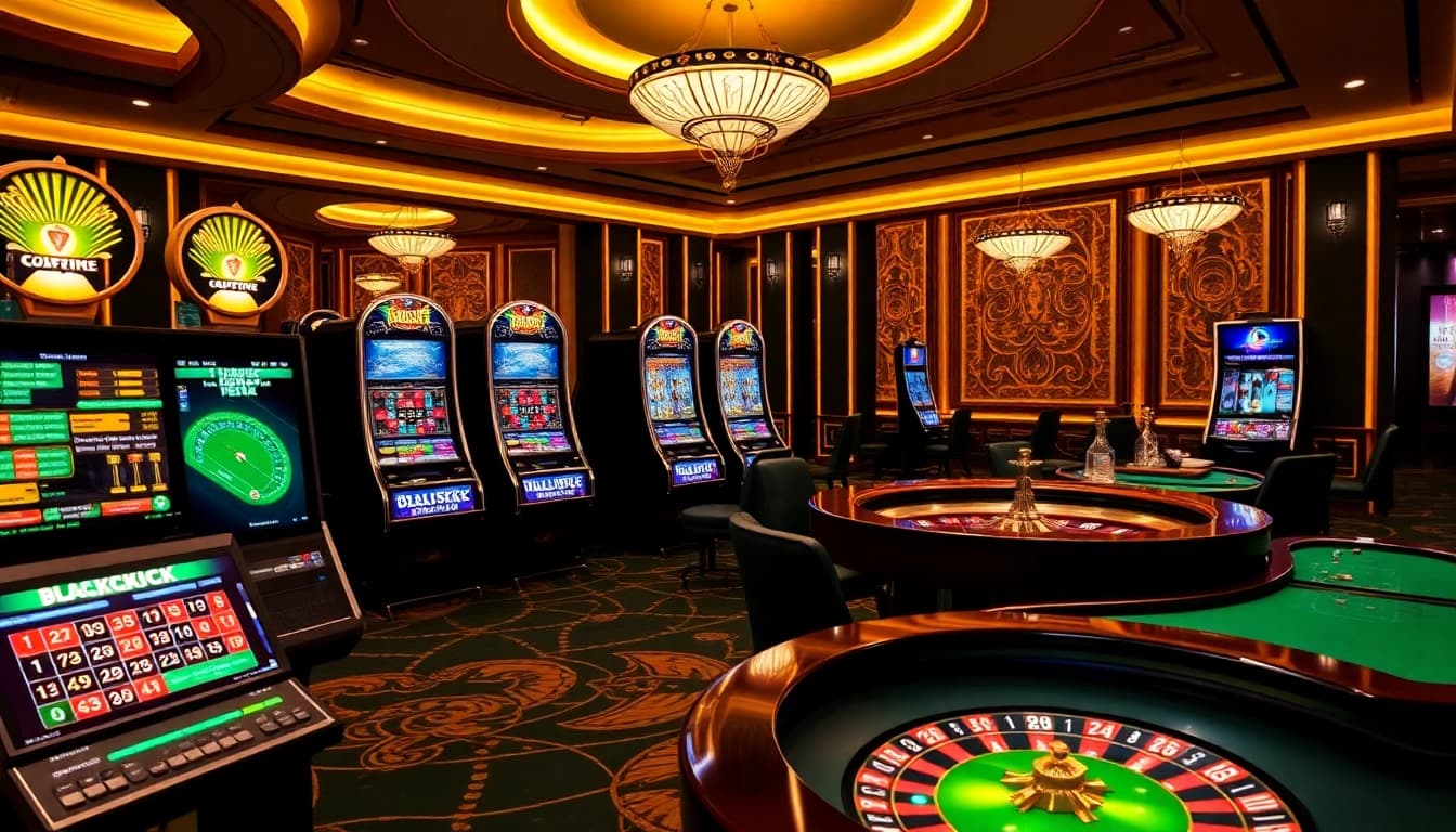 The exciting online gambling atmosphere of https://888p.io/ showcased with vibrant slot machines and gaming tables.