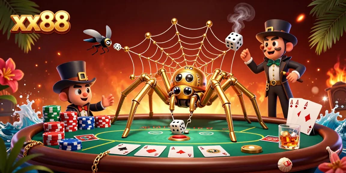 Experience exciting gameplay at xx88 with a dynamic steampunk scene featuring poker elements.