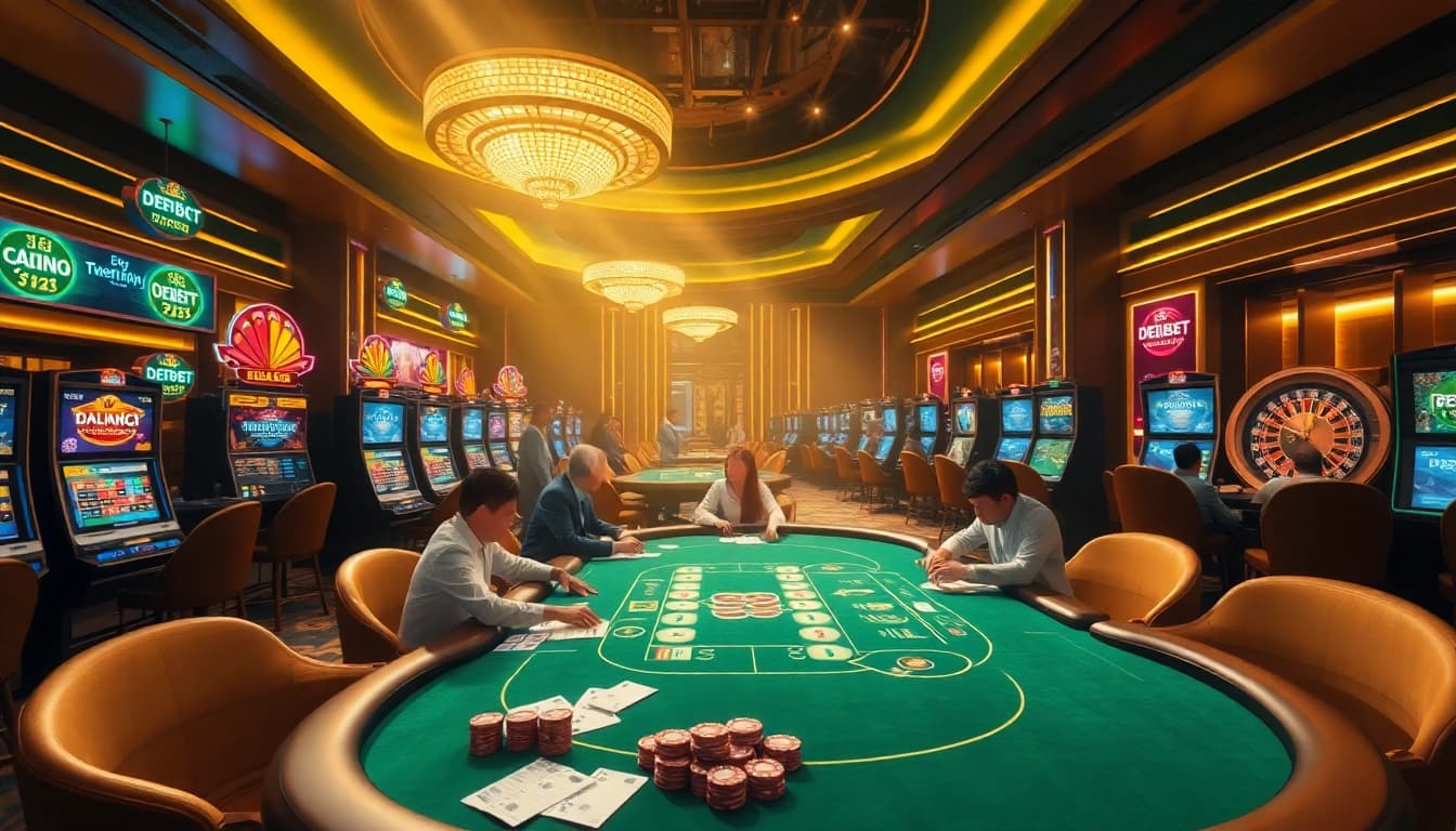 Experience the vibrant energy of Trang Chủ DEBET featuring exciting online gambling elements.