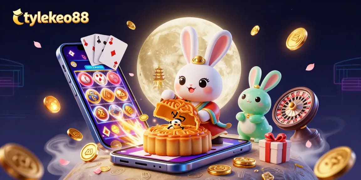 Experience the thrills of tylekeo88 as the moon rabbit reveals poker chips from mooncakes.