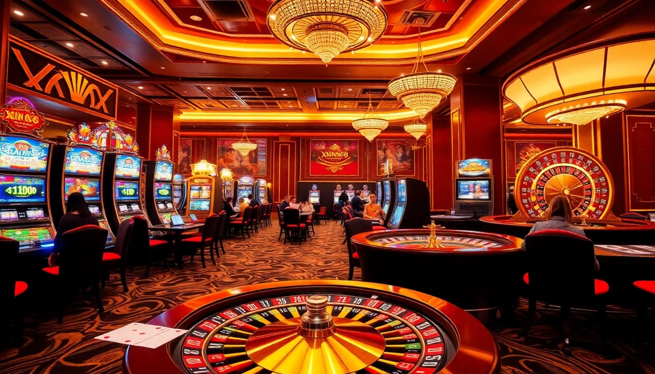 Engage with thrilling games at Trang Chủ XIN88 poker tables showcasing vibrant action and luxury.