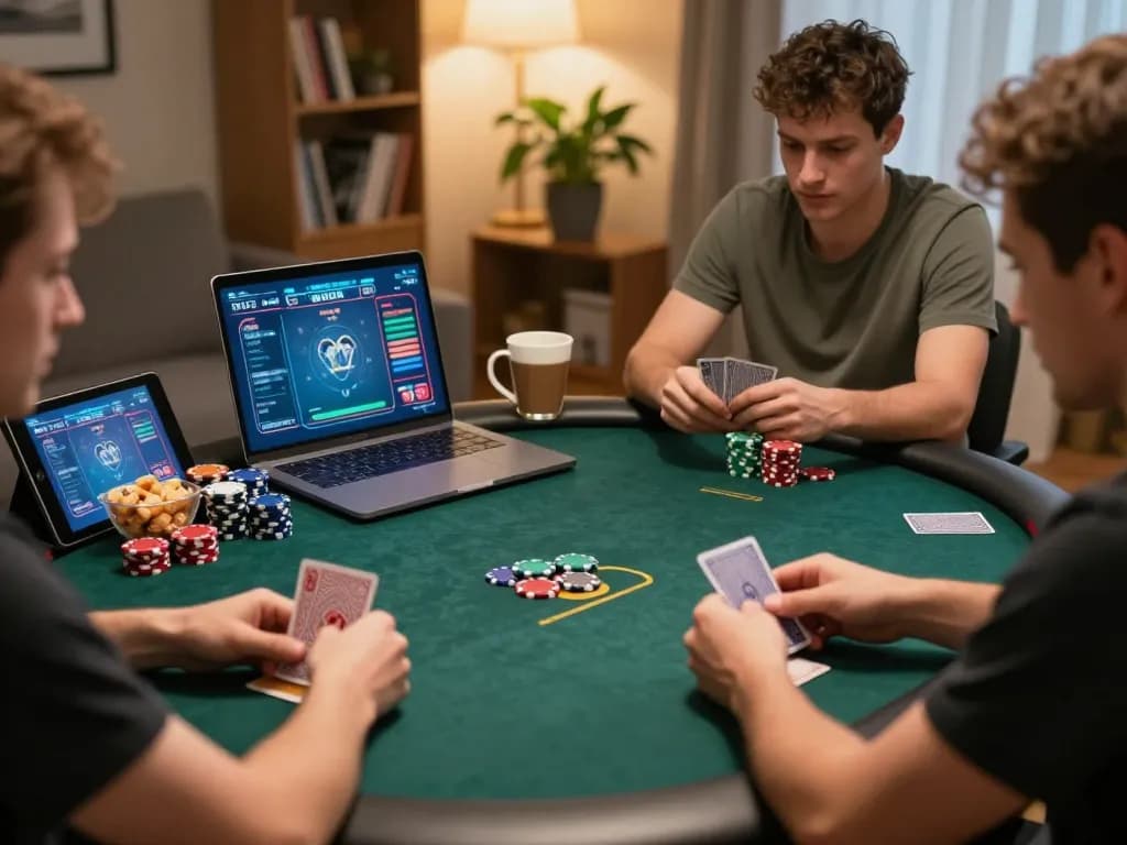 players enjoying online poker game at home reflecting on uu88me gaming strategies